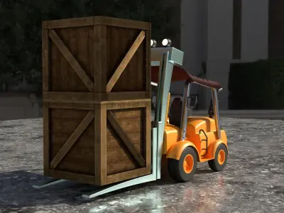 Very detailed 3d model of Forklift made on blender Low-poly 3D model