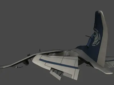 Crashes airplanes and helicopters Low-poly 3D model