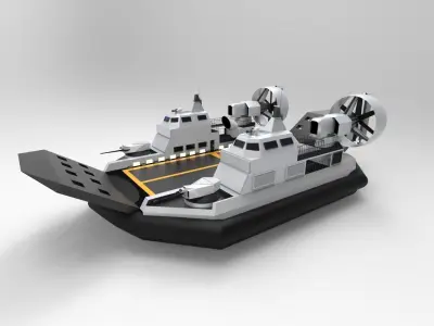 Hovercraft landing ship tank 3D model