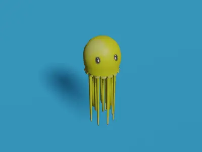 Cute low poly Jellyfish Low-poly 3D model