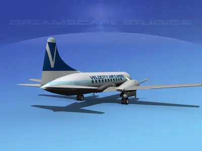 Convair CV-340  Velocity Air Cargo 3D model