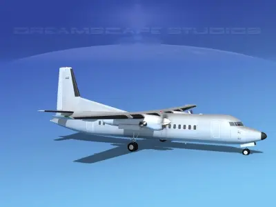 Fokker 50 Bare Metal 3D model