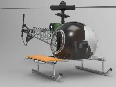helicopter with seat 3D model