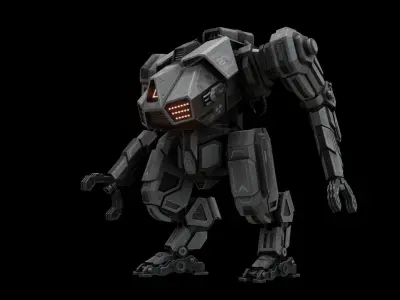 Sci-fi Military Mech Low-poly 3D model