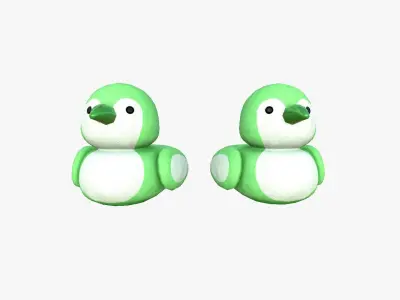 Slippers J04 Green Bird - Costume Character Design Low-poly 3D model