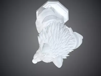 Cybernetic Wolf Warrior Bust  Mecha Animal Statue PM-266 3D print model