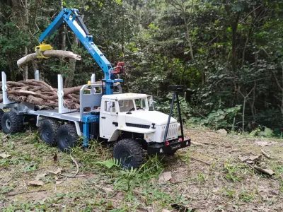 4320 Logging bed and trailer for TRX6 - 1-10 RC body attachment 3D print model