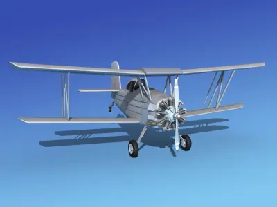 Grumman AgCat Bare Metal 3D model