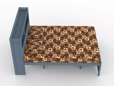 king bed Low-poly 3D model purchase