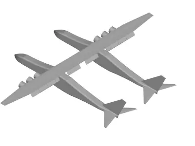 Stratolaunch fighter jet flying 3D model