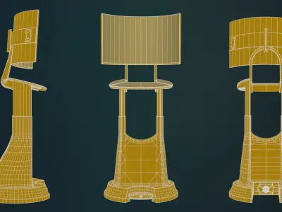Excalibur standing computer terminal Low-poly 3D model