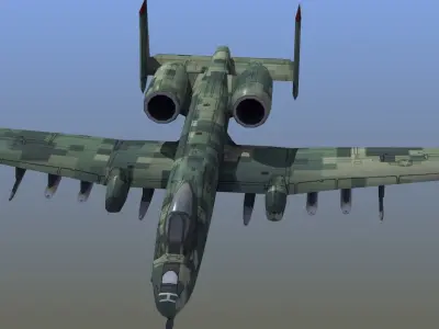 A10 Warthog Low-poly 3D model