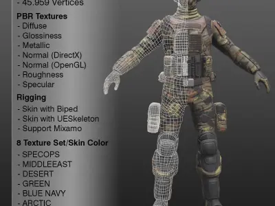 ARMY SUIT Low-poly 3D model