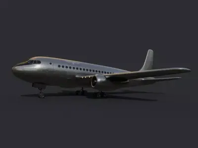 Commercial Airliner 3D model Low-poly 3D model