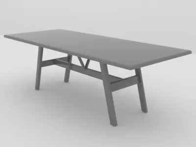 Modern 6-Seater Dining Tablel 3ds Max Clean UVW No Textures 3D model