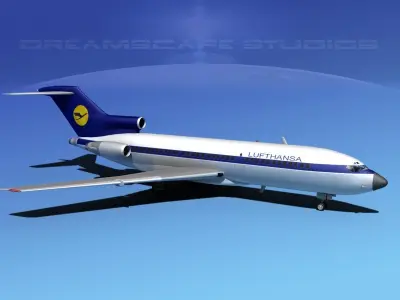 Boeing 727-100 Lufthansa 2 3D model