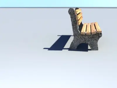 3D park Bench Low-poly 3D model