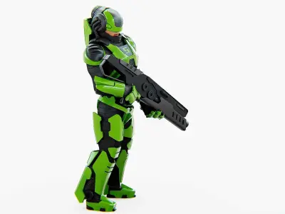 CYBORG SOLDIER RX-500  Rigged for Unreal Engine - Unity - MIXAMO 3D model