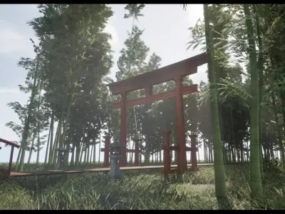 Bamboo Low-poly 3D model