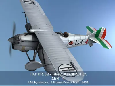 Fiat CR 32 - Italy Airforce - 154 Squadriglia 3D model