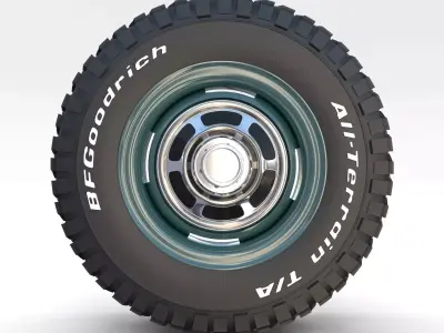 Toyota Land Cruiser FJ 40 Wheel 1 3D model