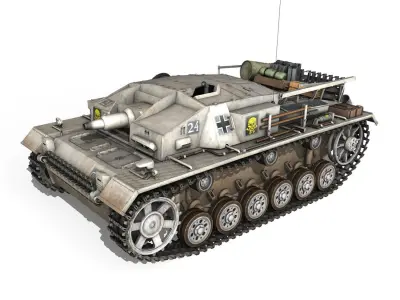 StuG III - Ausf D - StuG Abt 192 - Winter Camo 3D model