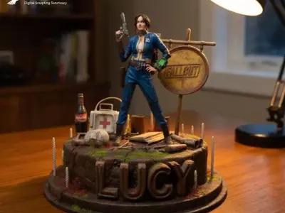 Fallout Lucy STL  Vault Girl 3D Print Figurine 3D print model
