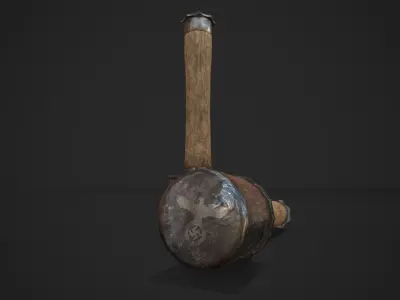 German Hand Grenade - Stielhandgranate 15 mit Brennzunder 15 Low-poly 3D model
