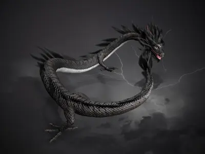 Chinese dragon loong  Low-poly 3D model