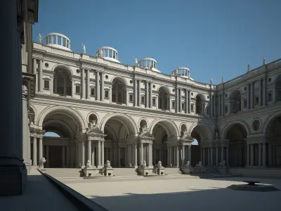 Courtyard of an Ancient Temple I 3D model