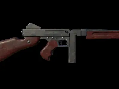 Submachine Gun Thompson M1928A1 3D model
