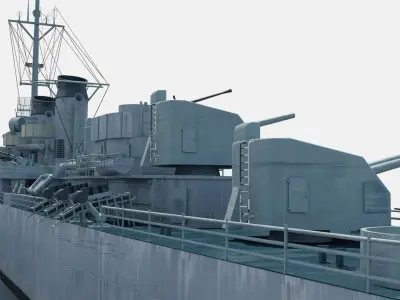 Allen M Sumner-class destroyer Low-poly 3D model