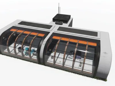 Sci-fi Building Arc 07 3D model