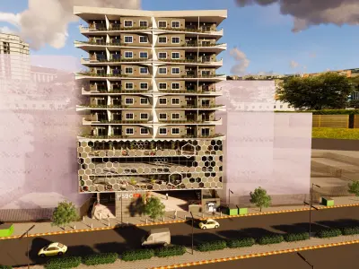 residential administrative and commercial tower 3D model