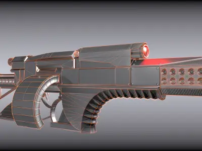 Futuristic Weapon Concept Low-Poly Free low-poly 3D model