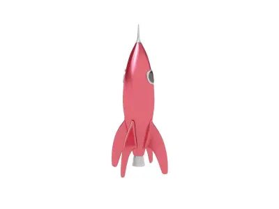 cartoon rocket Low-poly 3D model
