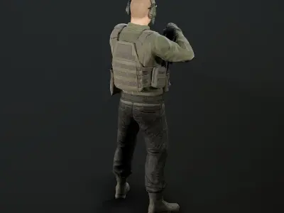 Modular PMC Character Low-poly 3D model