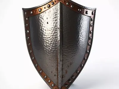 Detailed Medieval Battle Shield 3D model
