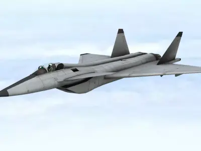 Fighter Jet Flying In Sky Plane V03 Low Poly 3D Model Low-poly 3D model