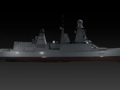 Horizon class destroyer FS Forbin Low-poly 3D model