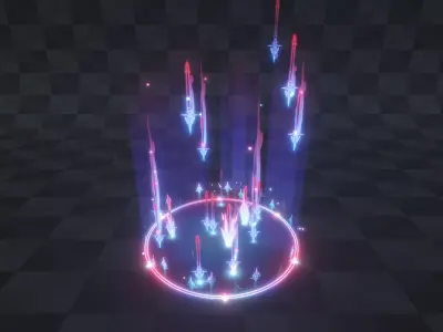 Unity VFX Falling Object Attack Effect Part4 Low-poly 3D model
