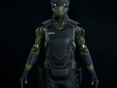 Robot R32 Low-poly 3D model