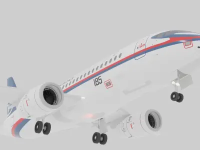 Sukhoi Superjet SSJ100 - Prototype 3 Livery Low-poly 3D model