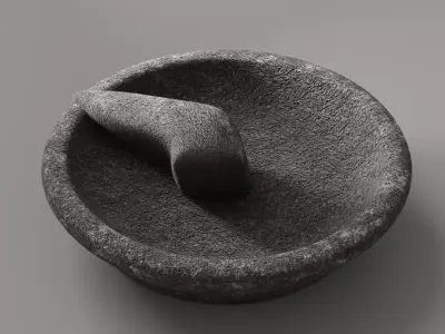 Traditional Stone Mortar and Pestle Ulekan3D Low-poly 3D model