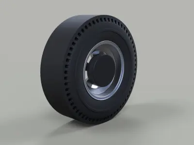 Rear wheel of old school dragster 3D model