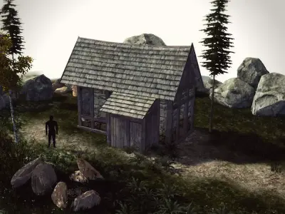 High Quality enterable Medieval house - Building N Low-poly 3D model