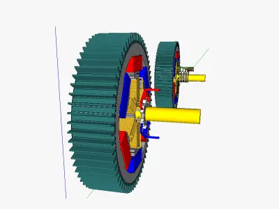 AT brushed electric motor alternator 3D model