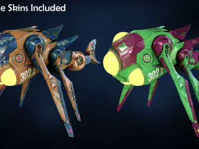 Sci-fi Underwater Drone - Stylized Submarine Low-poly 3D model