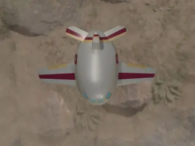 stylized airplane Low-poly 3D model