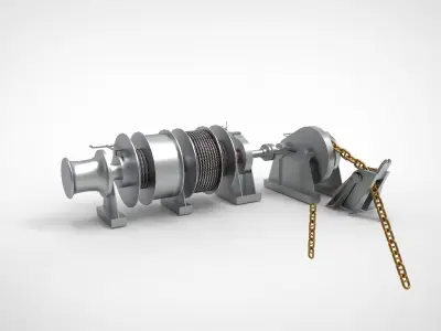 Anchor Chain windlass 3D model